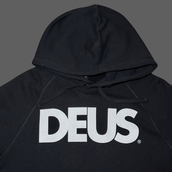 Deus Ex Machina All Caps Hoodie Black Size M Organic Cotton NWT - Picture 2 of 6